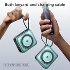 6-in-1 Magnetic Wireless Portable Charger 10000mAh – 22.5W Fast Charging with AC Wall Plug Built-in USB-C & Lightning Cables for iPhone 17/16/15/14/13/12, Android & Samsung(Green)