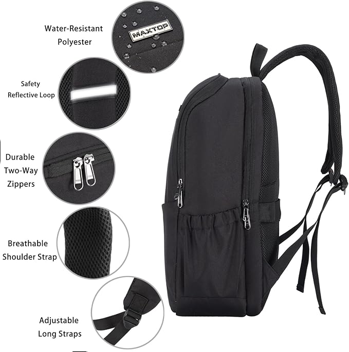 MAXTOP Laptop Backpack Bookbag Backpack Business Anti-theft Backpacks[Water Resistant] Work College Business Travel Computer Backpack for Men Women Fits up to 17" Notebook