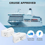 Multi Plug Outlet Extender 2 Pack, HITRENDS Small Electric Outlet Adapter, Small 3 AC Plug Extender for Travel Cruise Ship Dorm Room Essentials