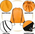 Grneric 60 Pieces Drawstring Backpack Bulk Cinch Sackpack Ployster Drawstring Bags for Gym Party Trip(Orange)