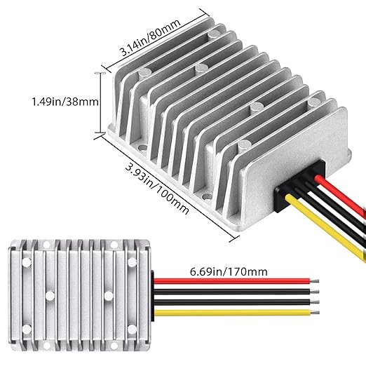 LeMotech DC 36v/48v to 12v Converter 30A 360W Step Down Converter Voltage Reducer IP68 Waterproof Transformer for Golf Cart Truck Boat Vehicle