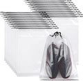 20 Pack Shoe Bags for Travel, Clear Travel Shoe Bags for Packing, Large Waterproof Portable Drawstring Travel Shoe Storage Bag Travel Essentials Women for and Men