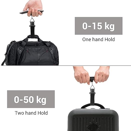 ANT Digital Luggage Scale 50kg – Portable High-Precision Travel Weight Scale with Backlit LCD, Strap Hook, Tare & Unit Switch – Ideal for Flights, Suitcases, Parcels – White
