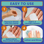 Travel Laundry Detergent Sheets Gift Set – Laundry Detergent Sheets 50-Count + Universal Sink Stopper, Lightweight Travel Clothesline and Strong Portable Clothesline for Hotels, Cruises & Camping