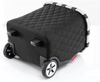 reisenthel carrycruiser Rhombus Black – Portable Shopping Trolley with Sturdy Aluminum Frame, Shoulder Strap and Removable mesh Inner Bag - Made of Water-Repellent Material.