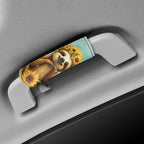 BIGCARJOB Sunflower Sloth Print Luggage Handle Wraps Set for Suitcase,2 Pieces Door Handle Protection Sleeve Covers Car Grab Handle Wraps Luggage Handle Tags Travel Accessories