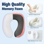 Cirorld Neck Pillow for Traveling, Travel Pillows for Airplanes,100% Pure Memory Foam Travel Neck Pillow, Adjustable Flight Pillow, Portable Plane Accessories with Eye Mask, Earplugs, Carry Bag