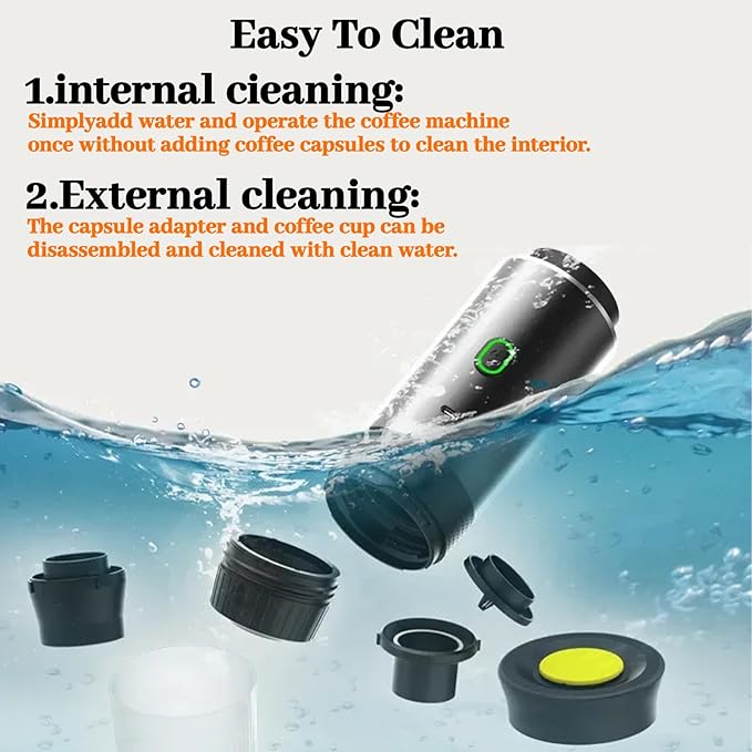 Portable Coffee Maker Espresso Machine for Camping Travel Nano Home Office Gym Car Coffee Maker, Self Heating & USB-C Rechargable