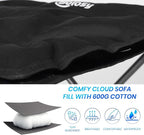 Bolosy 2 Pack Camping Stool with Removable Padded Folding Outdoor Stool Camping Stool Padded Oversized Ottoman Camping Chair Foot Rest Camp Stool Folding Stools