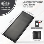 Leather Passport Holder for Travel with AirTag Holder, RFID Blocking Passport Wallet with Card Slots for Men & Women (Black)