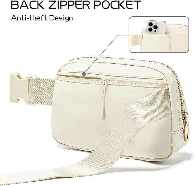 Gitus Personalized Gifts Birthday Gifts for Girls Fanny Pack Cross Body Bags with Initial Letter Preppy Stuff Gifts for Her Girlfriend Wife Sister Friends Mom (Ivory-V)