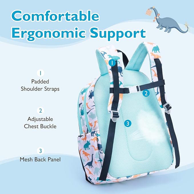mommore Kids Backpack for Boys Girls 4-8 Kindergarten Elementary School Backpack with Lunch Box - 15” H Fit Folder