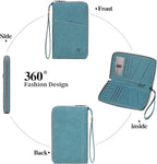Family Passport Holder Wallet RFID Blocking Zippered Passport Wallet,Women and Men Travel Wallet Ladies Passport Cover