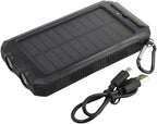 BoxWave Power Bank Compatible with Energizer Energy E500S - Solar Rejuva PowerPack (10000mAh), Solar Powered Backup Power Bank 10000mAh - Jet Black