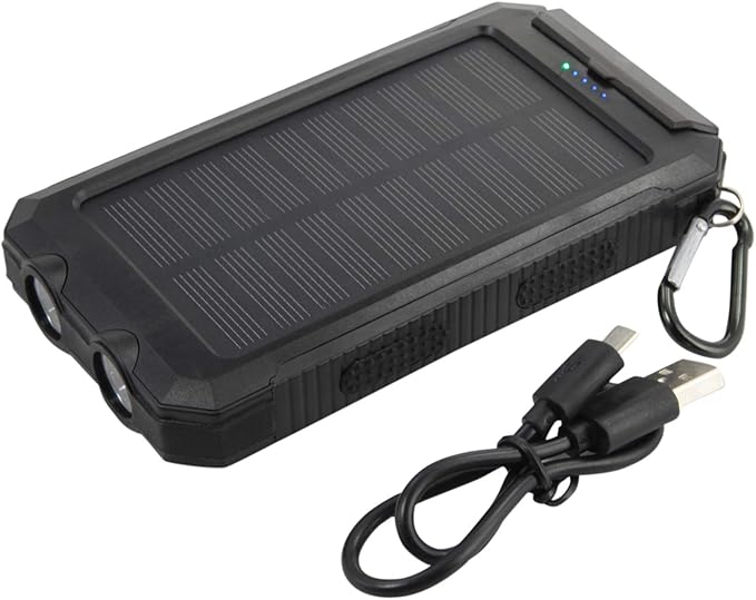 BoxWave Power Bank Compatible with Energizer Energy E500S - Solar Rejuva PowerPack (10000mAh), Solar Powered Backup Power Bank 10000mAh - Jet Black