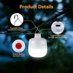 VAVOFO 2PCS 20W LED Camping Lantern Rechargeable, 1200LM Camping Light , 3000mAh Portable Tent Light , IP65 Waterproof Flashlight Lanterns for Emergencies ,Power Outages,Hurricane (White)
