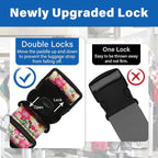 Luggage Straps for Suitcases, Travel Adjustable Belt with Quick Release Buckle, Heavy Duty Nylon Bag Packing Strap, Unique Bright Identifiers Business Travel Accessories (2 Pack) - Pink Flowers