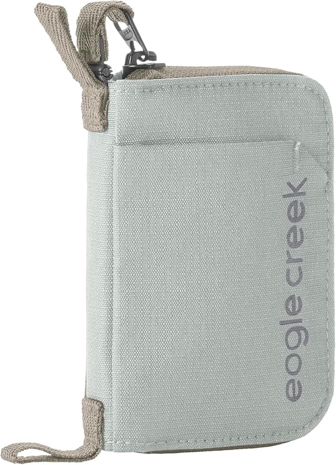 Eagle Creek Stash RFID Wallet – Slim Travel Wallet with RFID Blocking – Secure Passport, Cards & Cash – Lightweight, Water-Resistant Nylon – Zipper Closure – Unisex Design - Storm Grey