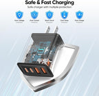 2 Pack USB C Charger Block 60W, 4-Port GaN5 Super Fast Phone Charger, Type C Charging Block PD 20W & QC 20W with 6.6FT USB C Cables for iPhone 17 Air/17/16/15 Pro Max Samsung Galaxy S24