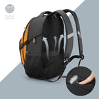 Swissdigital Design Laptop Backpack with USB Charging Port, Travel Backpack Fits 15.6 inches Computer, 31L College School Backpack for Men, Orange/Black | SD803-66