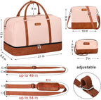 IBFUN Weekender Bags for Women, 21" Weekender Travel Bag, Travel Duffle Bag with Shoe Compartment Carry on Overnight Duffel Bag for Weekend Travel Business Trip, 3PCS