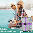 Slohif Luggage Straps for Suitcases Travel Belt Accessories Luggage Connector Identifiers 2 Pack Over Handle with Buckle Unique Nylon Adjustable Strap for Sleeping Bag Car Seat Purple