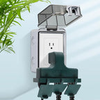 3-Prong Grounded Outdoor Wall Adapter, UL Listed Outlet Splitter, Weatherproof Heavy Duty Multi Power Plug Extender with Dust-Proof Cover, Green (2 Pack)