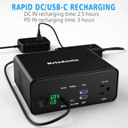 130W Portable Power Bank, 148WH/40000mAh Portable Laptop Charger Battery Backup with 110V AC Socket/ 100W Type-C Port/2 USB QC3.0 for CPAP Outdoor Camping Trip Hunting Emergency
