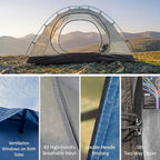 Backpacking Tent for Camping 2/3/4 Person Hiking Ultralight Tent for Waterproof Windproof Outdoor Tents Easy Setup Two Doors Double Layer Lightweight Instant Tents