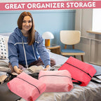 6 Pcs Travel Shoe Bags with Zipper Nylon Portable Waterproof Suitcase Shoe Organizer Packing for Golf(L,Pink)