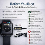 Smartwatch Charger, Magnetic Charging Cable for IDW13/15/16/17/19/21/23/25/26/28, ID208, GTX20, Replacement USB Magnetic Charger Compatible with VeryFit/VeryFitPro App Models Smart watch,, Black