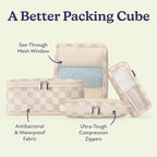 Vandel Space-Saving Compression Packing Cubes for Women, Men, 6-Pack Compressible Carry On Suit Case Organizer Luggage Packing Cubes for Travel Compression Organizer Bags for Luggage, Suitcase Cube
