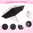 Kids Folding Umbrella Auto Open/Close Umbrellas for Rain Round Corner Safe Design UV Resistant Automatic Children Travel Umbrellas Reinforced Canopy 360° Reflective Strip Lightweight for Girls & Boys