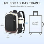 KROSER Laptop Backpack Large Computer Backpack Fits up to 17 Inch Laptop Water-Repellent 40L Travel Backpack Casual Daypack for Business/College/Women/Men-Beige/Black/Coffee