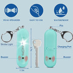 Personal Safety Alarm - Waterproof Rechargeable Security Alarm - 140dB Extra Loud Siren & Strobe Light - Self Defense Keychain - Gift for Women, Teenagers, College Girls, Seniors (Aqua)