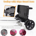 Folding Backpack Trolley with Large Solid Tank Wheels, Aluminum Alloy Luggage Cart with Edge Guard Base, Universal Hand Truck for Backpacks, Lunch Backpack,Golf Bag, Teenagers, Adults, School, Travel