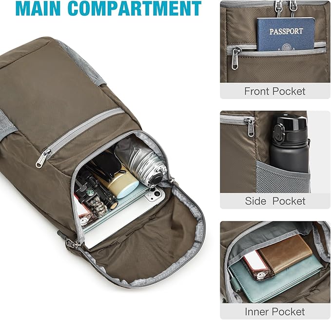 G4Free Lightweight Packable Hiking Backpack for Men Women Small Hiking Daypacks Foldable Shoulder Pack Casual Outdoor Bag 11L