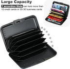 ELFISH Mini RFID Aluminum Wallet Credit Cards Holder Business Card Case Metal ID Case for Men Women(Iris Flower)