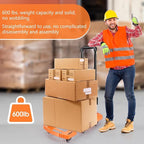 Folding Hand Truck with 6 Wheels and Elastic Ropes - Portable Heavy Duty Dolly Cart for Travel and Moving
