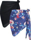 CHICGAL 2 Pieces Women Beach Sarong Bathing Suit Wrap Skirt Sheer Bikini Swimsuit Cover Ups for Swimwear