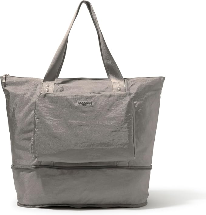 Baggallini Carryall Expandable Lightweight Travel Tote 22" Packable Folding Compact Nylon Washable Weekender w/Luggage Sleeve