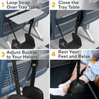 Portable Airplane Footrest for Airplane Travel - Comfortable Foot Hammock w/Memory Foam & Hardboard for No Feet Clashing - Ideal for Pain and Swelling Relief - Travel Essentials to Relax Your Feet