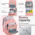 Weitars Lunch Backpack for Women,15.6 Inch Laptop Backpacks Travel Backpack for Women,Work Back pack,Teacher Nurse Back pack Insulated Lunchbox Backpacks