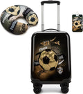 Kid’s Luggage Set 2 Piece Suitcase Set 16’’ Hardside Luggage with Spinner Wheels Girls Boys Carry on Toddler Luggage Travel Rolling Luggage Carry on Luggage Airline Approved Football