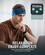 Perytong Sleep Headphones Wireless, Bluetooth Sports Headband Headphones with Ultra-Thin HD Stereo Speakers Perfect for Sleeping,Workout,Jogging,Yoga,Insomnia, Air Travel, Meditation (Deep Teal)