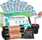 oceanengine Portable Toilet Bags Poo Gel Set, 8 Gallon Camping Toilet Bags with Portable Toilet Absorbent Gel, Compostable Portable Potty Bags for Camping Outdoor Hiking