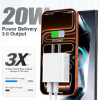 2-Pack Type C Charger Adapter, 20W Multiport Fast Charge Power Brick Cube for iPhone 16/17, iPad, iPod, Samsung Galaxy, Motorola, PS5, Huawei, HTC, LG, Nokia, QC+PD 3.0 USBA Box Wall Plug