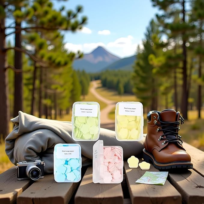 300pcs Portable Hand Washing Soap Sheets, Scented Mini Soap Sheets, Disposable Soluble Soap for Outdoor Travel, Camping, Hiking (Mix)