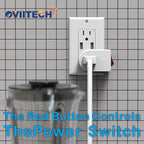 Oviitech 2 Pack Grounded Outlet Wall Tap Adapter with On/Off Power Switch，Single Outlet with Switch in White