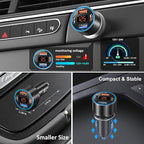 65W 4-Port USB C Super Fast Type C Car Charger for Galaxy S25/S24/S23/S22 Ultra/iPhone 17/16/15, 3 Pack QC&PD 3.0 Fast Charging Android Car Phone Charger Cigarette Lighter Adapter+6FT USB-C Cable